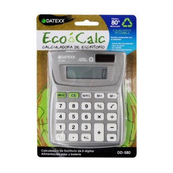 Paquete de 10 calculadoras  Eco-calc escritorio dual power 8 dígitos, memoria