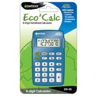 Paquete de 10 calculadoras  Eco-calc básica 8 dígitos memoria