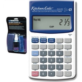 Calculadora Kitchen Calc y Kit de Limpieza para Electronicos Manhattan (Paquete Duo Chef)