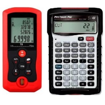 Calculadora Pipe Trades Pro y Medidor Laser de Distancia 70 Metros (Paquete Planificador I)